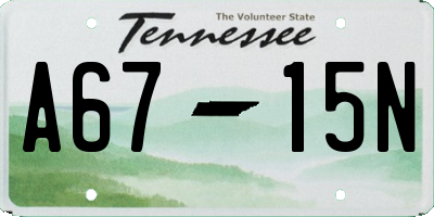 TN license plate A6715N