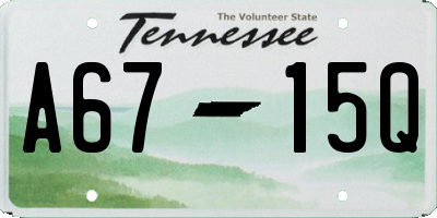 TN license plate A6715Q