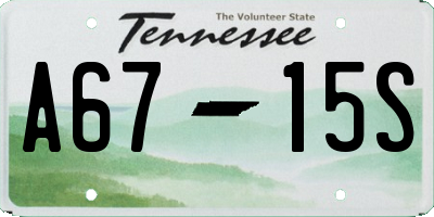 TN license plate A6715S