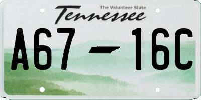 TN license plate A6716C