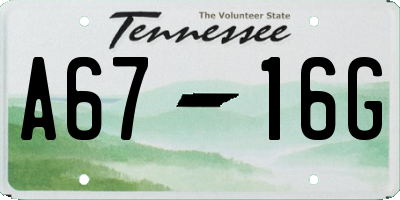 TN license plate A6716G