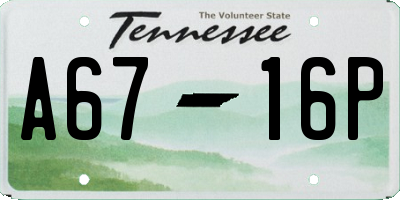 TN license plate A6716P