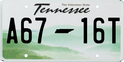 TN license plate A6716T