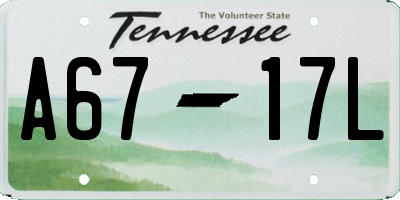 TN license plate A6717L
