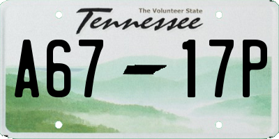 TN license plate A6717P