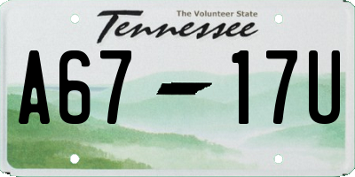 TN license plate A6717U