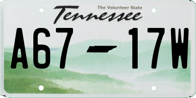 TN license plate A6717W