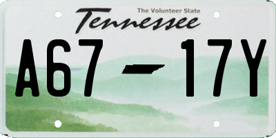 TN license plate A6717Y