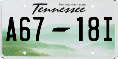TN license plate A6718I