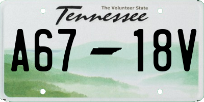 TN license plate A6718V
