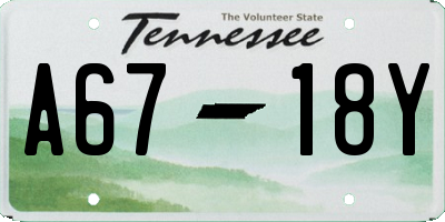 TN license plate A6718Y