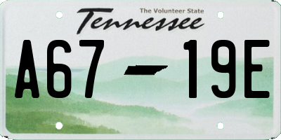 TN license plate A6719E