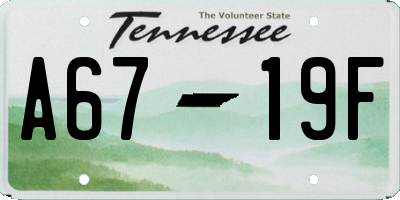 TN license plate A6719F