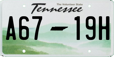 TN license plate A6719H