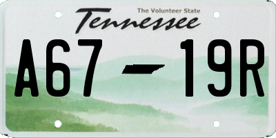 TN license plate A6719R