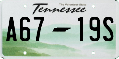 TN license plate A6719S
