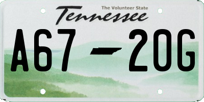TN license plate A6720G