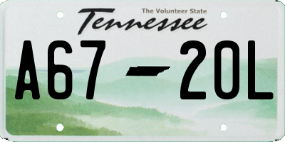 TN license plate A6720L