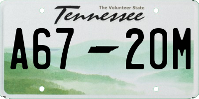 TN license plate A6720M