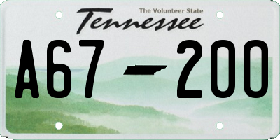 TN license plate A6720O