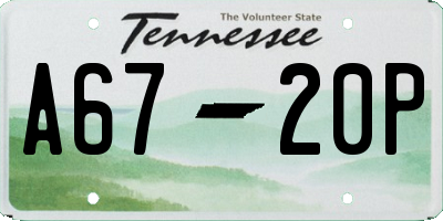 TN license plate A6720P