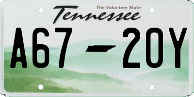 TN license plate A6720Y