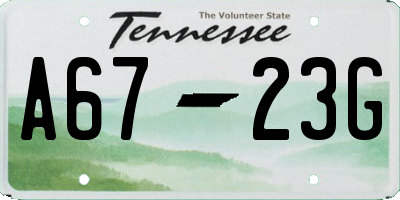 TN license plate A6723G