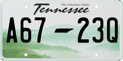 TN license plate A6723Q