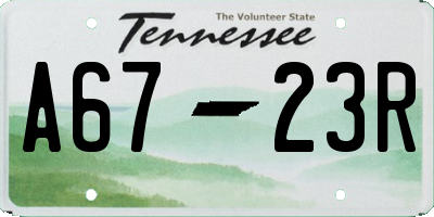 TN license plate A6723R
