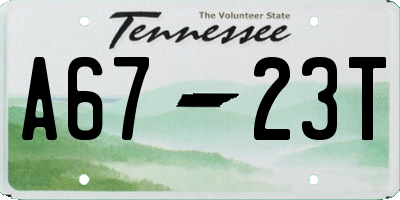 TN license plate A6723T