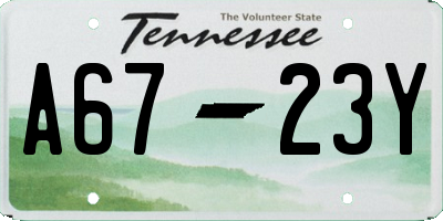 TN license plate A6723Y