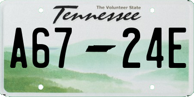 TN license plate A6724E