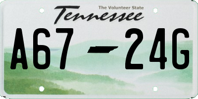 TN license plate A6724G