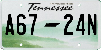 TN license plate A6724N