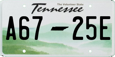 TN license plate A6725E