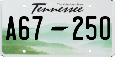 TN license plate A6725O