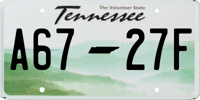 TN license plate A6727F