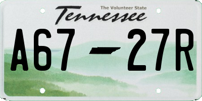 TN license plate A6727R
