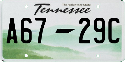 TN license plate A6729C