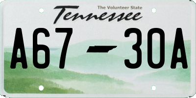 TN license plate A6730A