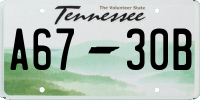 TN license plate A6730B