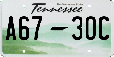 TN license plate A6730C