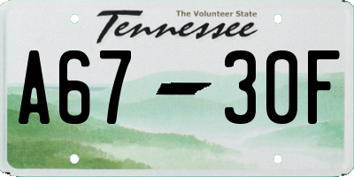 TN license plate A6730F