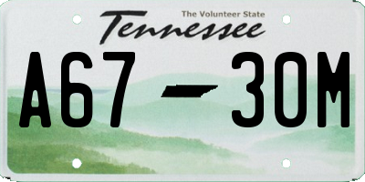 TN license plate A6730M