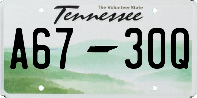 TN license plate A6730Q