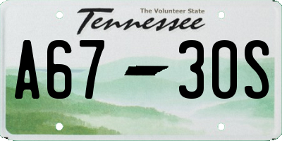 TN license plate A6730S
