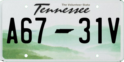 TN license plate A6731V