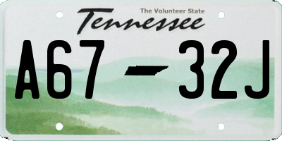 TN license plate A6732J