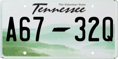 TN license plate A6732Q
