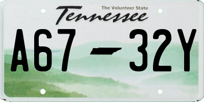 TN license plate A6732Y